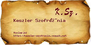 Keszler Szofrónia névjegykártya